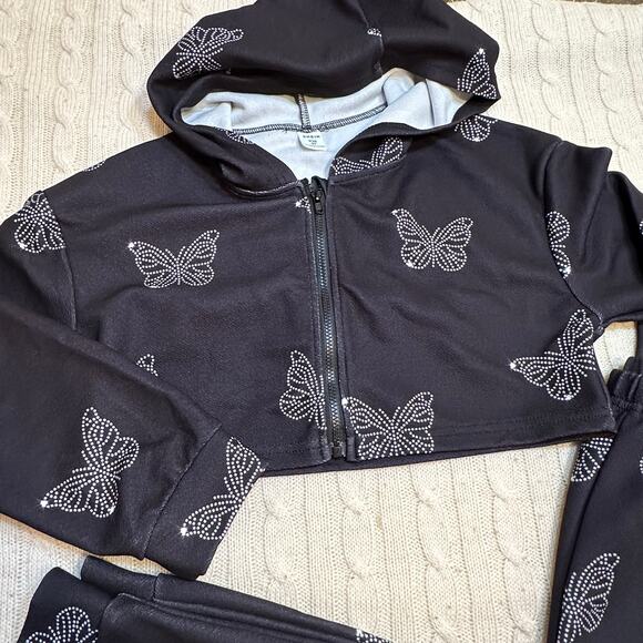 Girls Two Piece Matching Set Sz 8 Butterfly Set - Picture 3 of 5